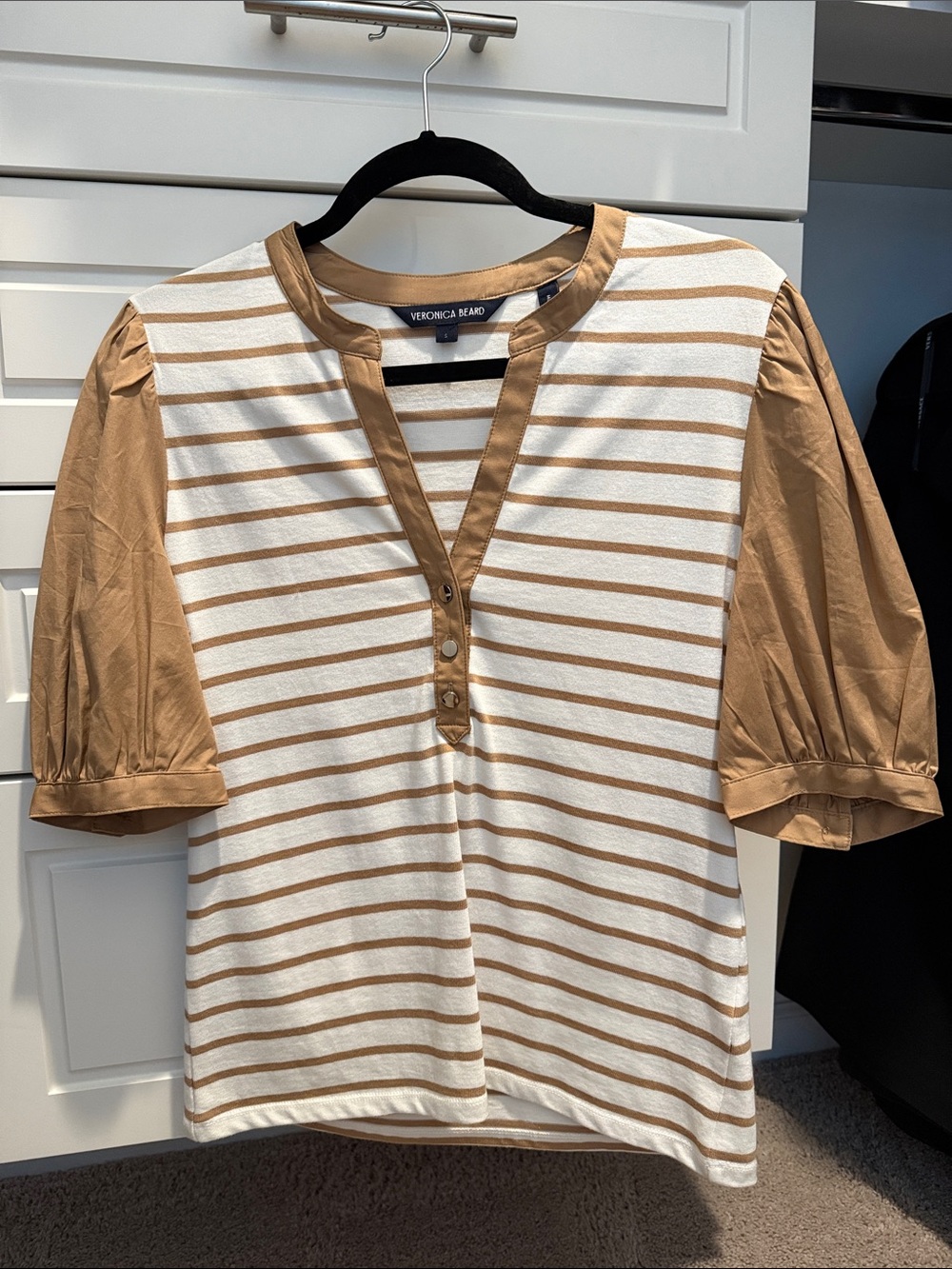 Veronica Beard Raegan Puff Sleeve Top